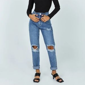 Hayden Knee Rip Jeans Mid Wash Denim - US 6 / Denim